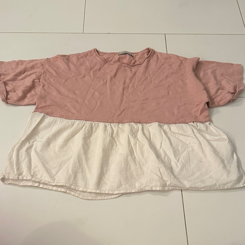 Zara Knit Blush Pink Top Small women’s - Picture 2 of 4